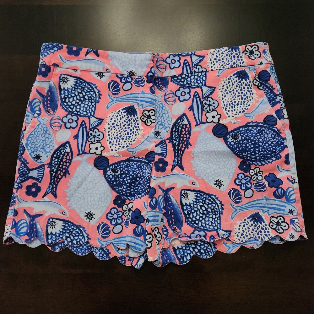 Talbots Fish Scalloped Hem Shorts Size 14